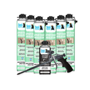 Seal Spray Foam Insulation Six Cans with Gun and Cleaner